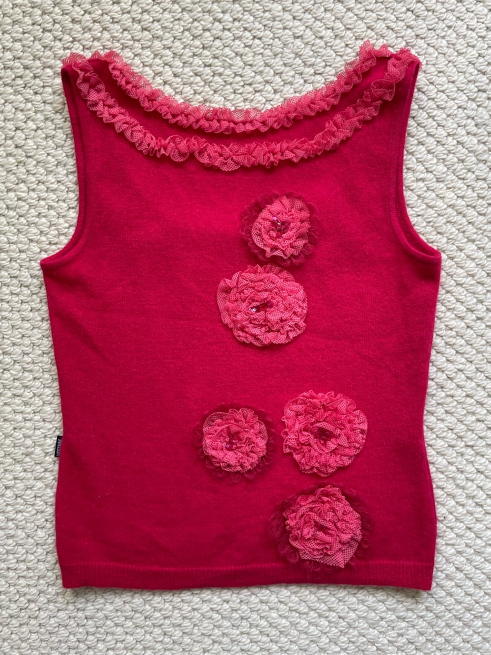 Moschino Jeans pink knit sleeveless top